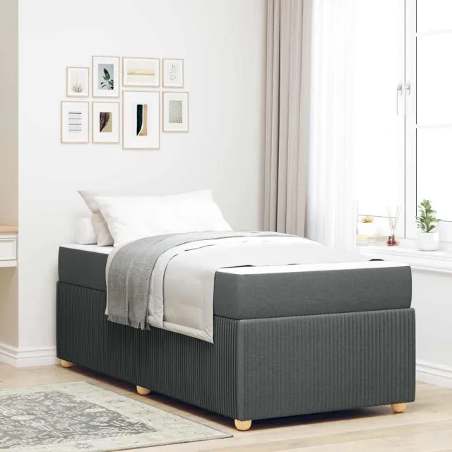 vidaXL Bedframe Donkergrijs 90 x 200 cm Stof