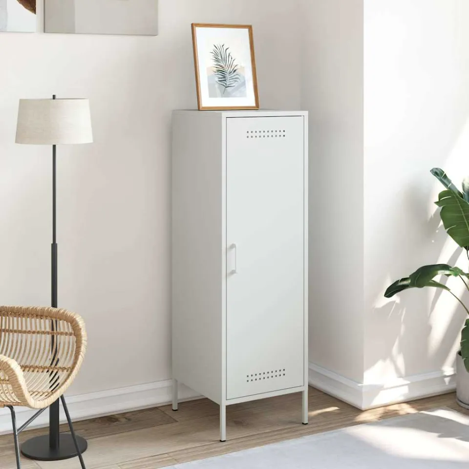 vidaXL Hoge kast 36x39x113 cm staal wit, foto 3