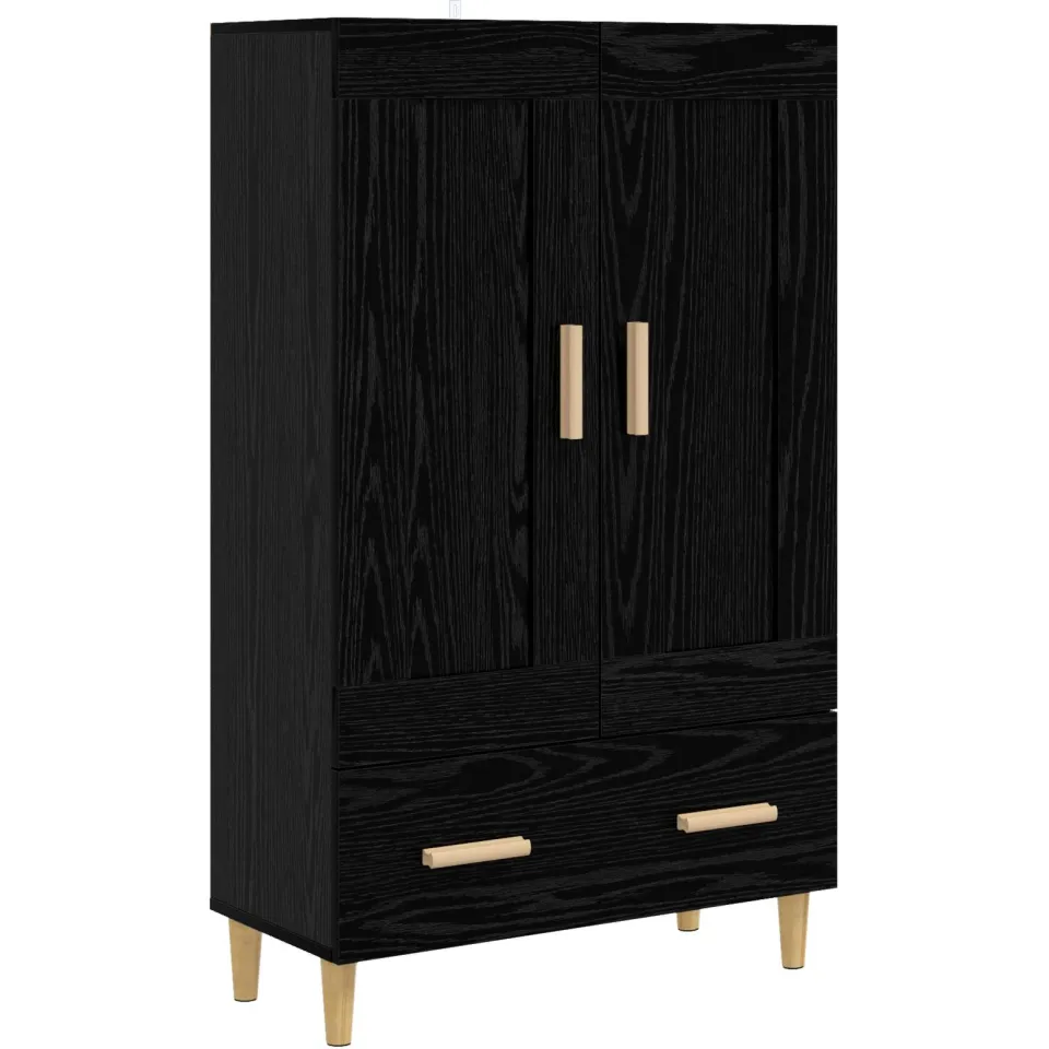 vidaXL Hoge kast Zwart eiken 70 x 31 x 115 cm Bewerkt hout, foto 3