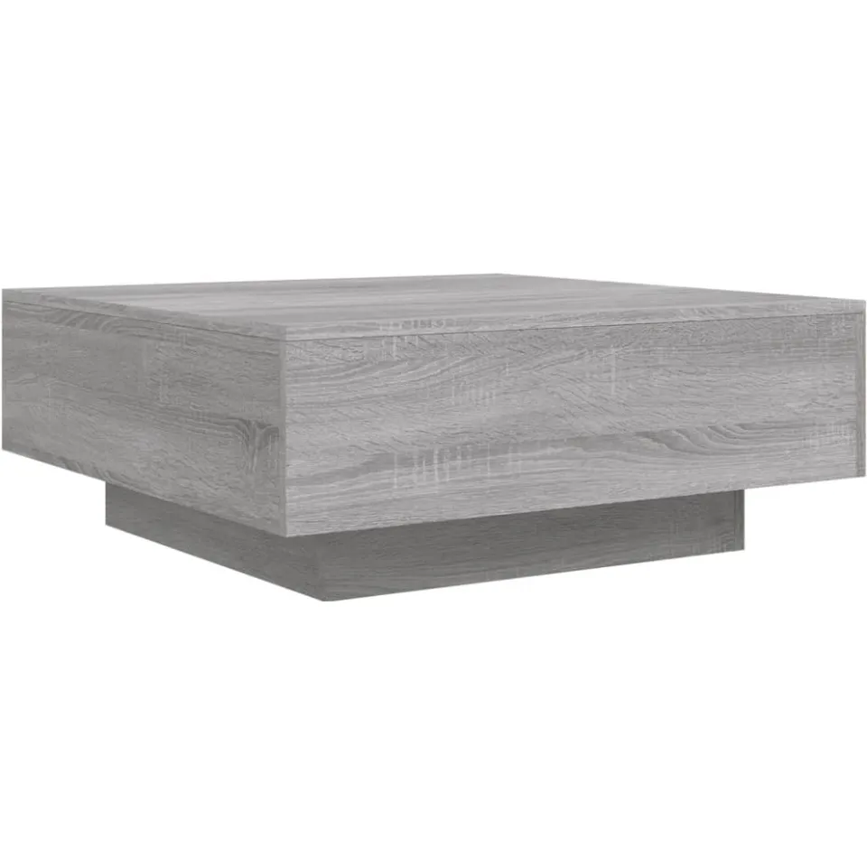 vidaXL Salontafel 80x80x31 cm bewerkt hout grijs sonoma eikenkleurig
