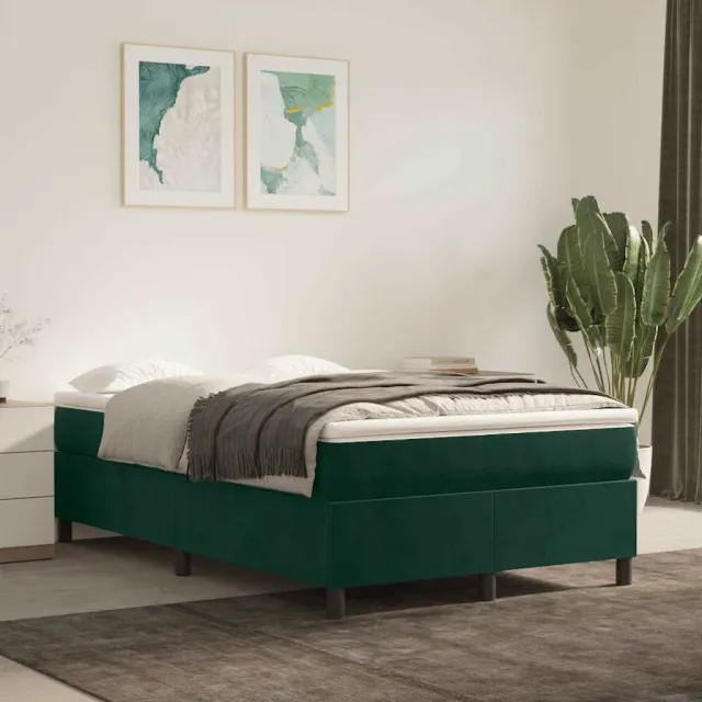 vidaXL Boxspring bed 120x200 cm fluweel donkergroen