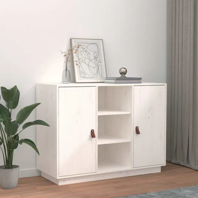 vidaXL Dressoir 100x40x75 cm massief grenenhout wit, foto 2