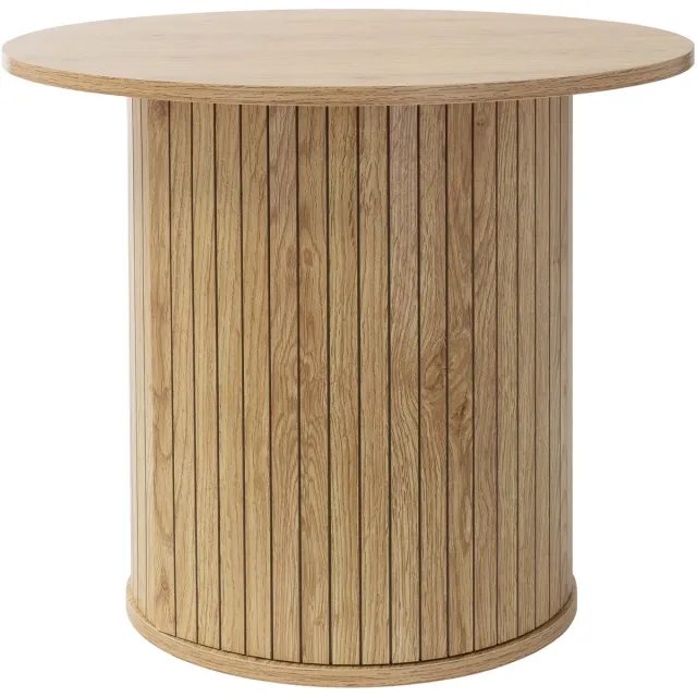 ml-design salontafel rond bruin houtlook Ø60x40 cm woonkamer bijzettafel modern klassiek design houten koffietafel compact rond tafeltje voor thee koffie snacks stijlvolle woondecoratie decoratieve grijze tafel industrieel woonkamermeubel
