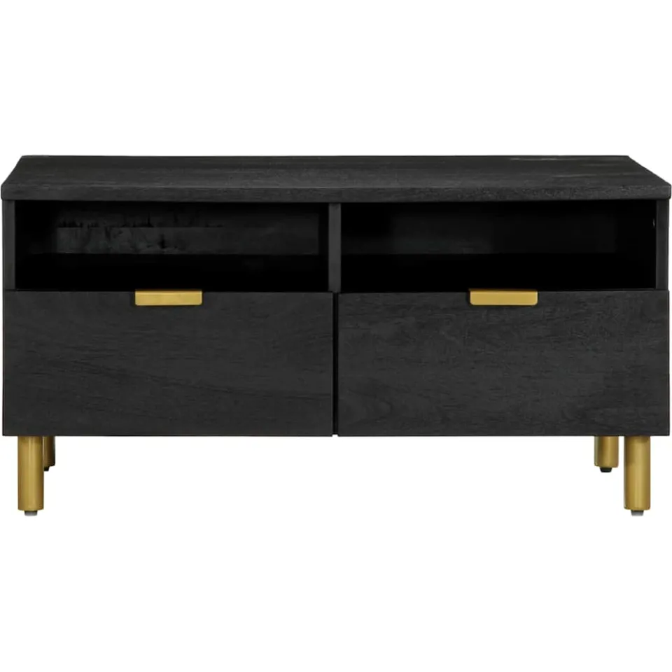 vidaXL Salontafel 80x54x40 cm bewerkt hout zwart, foto 3