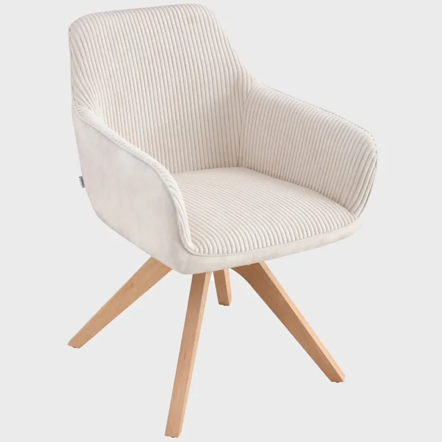 Homla Chair - PESA - in combined fabric beige - 56x60x82 cm - 708763