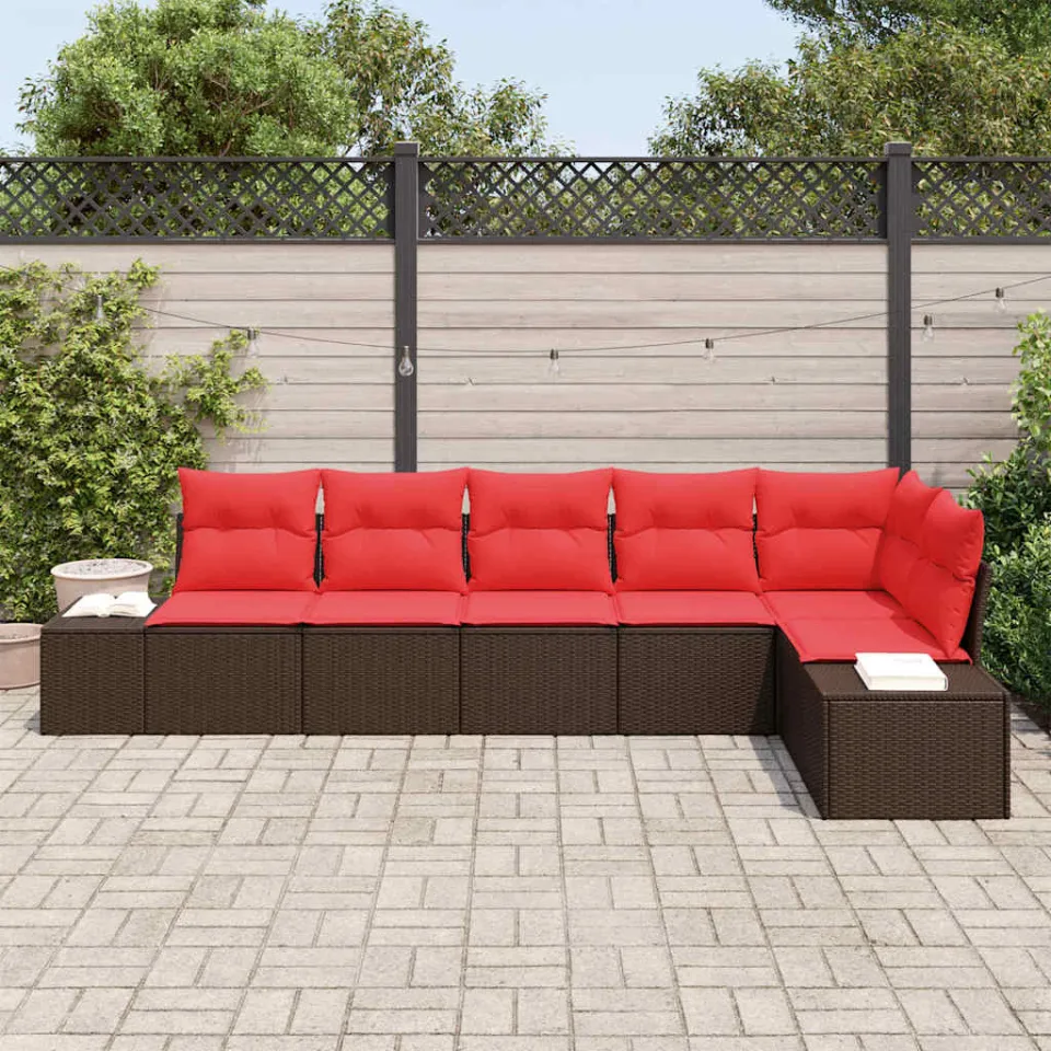 vidaXL Tuin Sofa Set 6 st Bruin poly rattan, foto 3