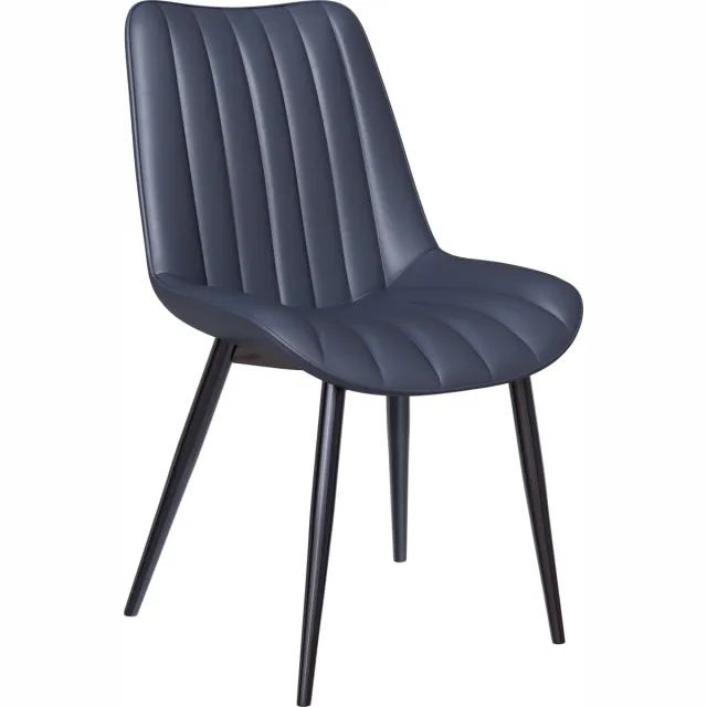 HOMAVO Eetkamerstoelen YZ1 – Set van 2 – Kunstleer – Ergonomisch – 53×62,5×88 cm – Zwart