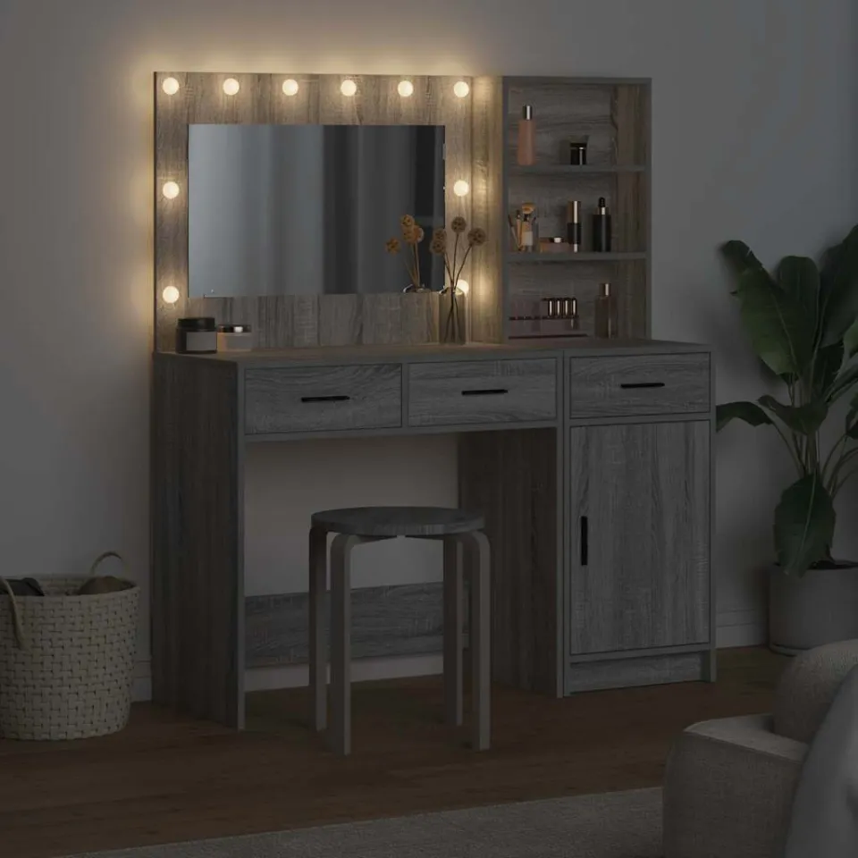 vidaXL Plafondtafel 2 st Grijs 78,5 x 41 x 135 cm Bewerkt hout, foto 3
