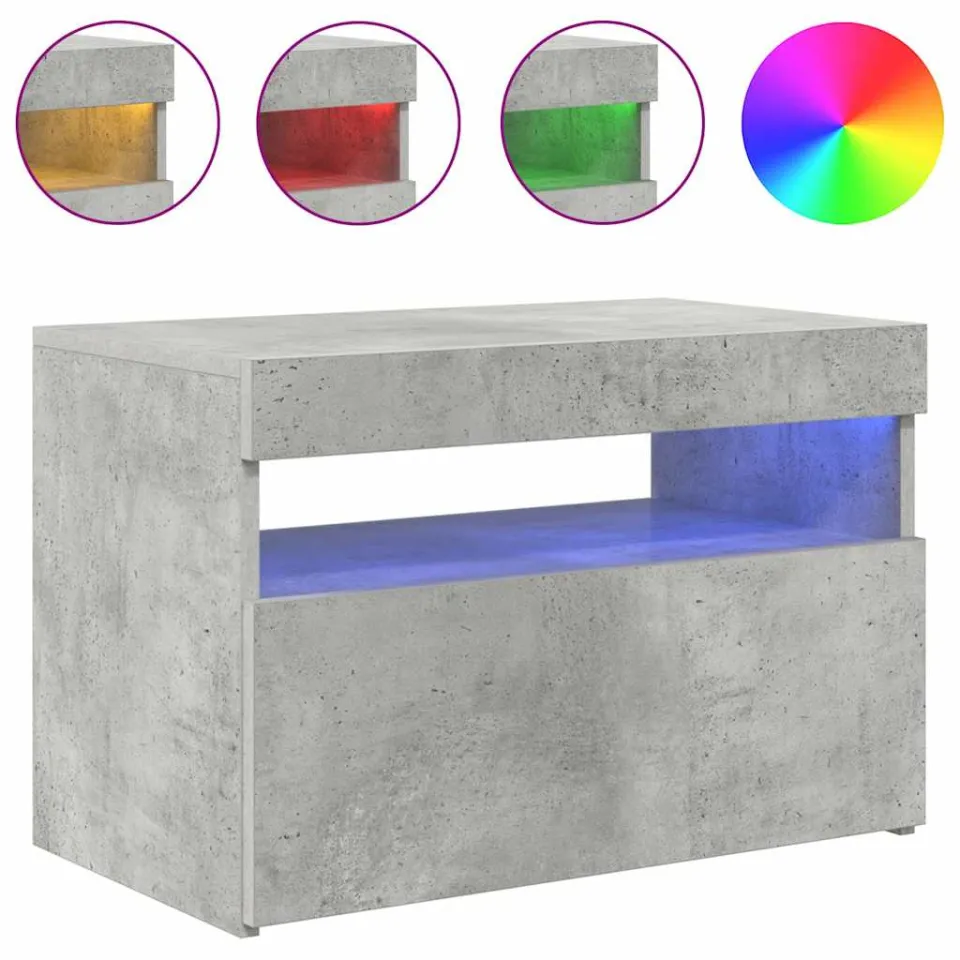 vidaXL Tv-meubel met LED-verlichting 60x35x40 cm betongrijs
