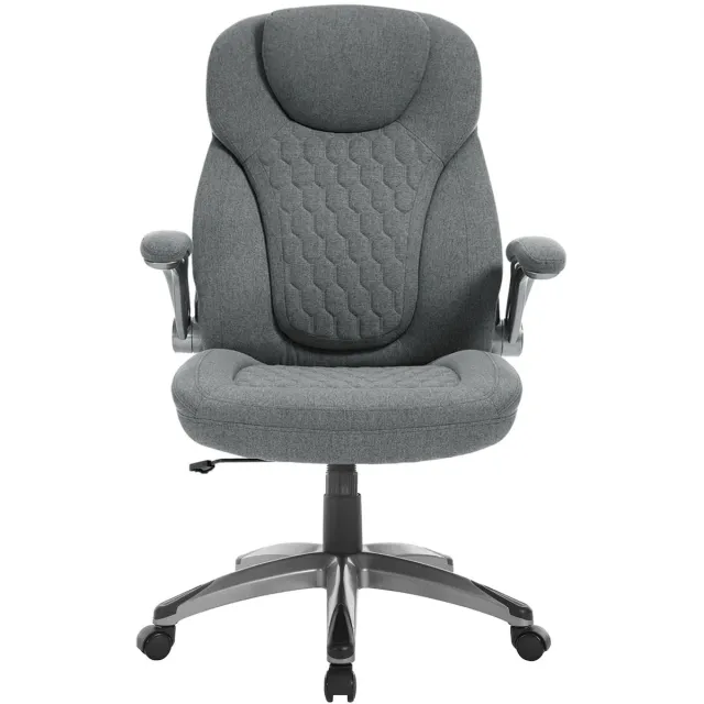 Klarven Bureaustoel Grijs Ergonomisch - Grijze Bureaustoel - Office Chair - Bureaustoelen - Lendensteun en Neksteun - Draagvermogen 200 kg - B53xd50xh120cm