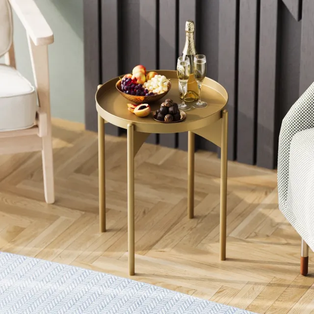 Skye Decor , Salontafel, Shb-002-B, Metaal, Goud, 44 x 44 x 57 cm