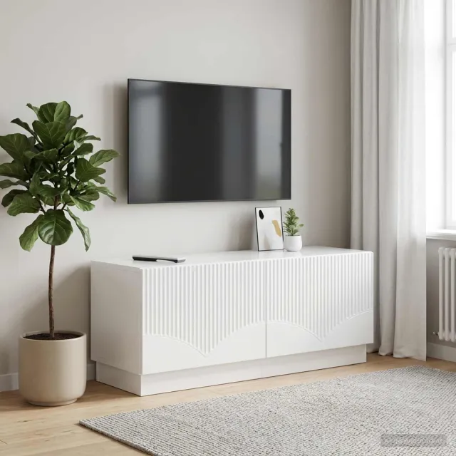 vidaXL Tv-meubel Hoogglans Wit Bewerkt hout, foto 2