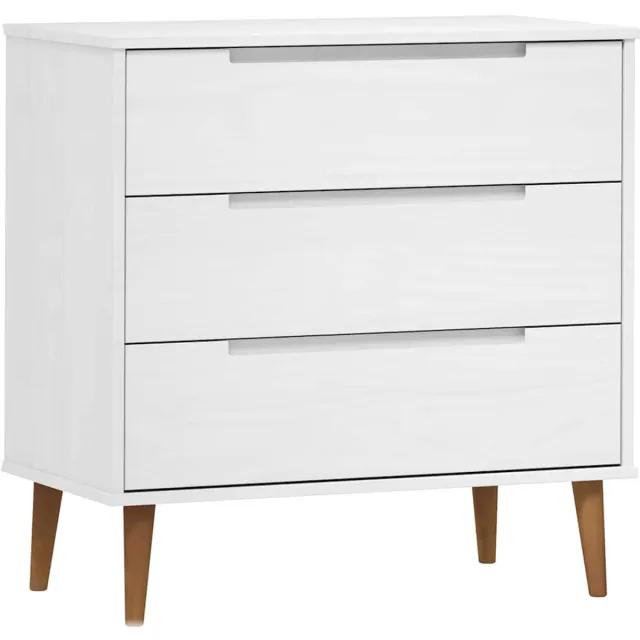 vidaXL Ladekast - MOLDE - 80x40x80 - cm - massief - grenenhout - wit