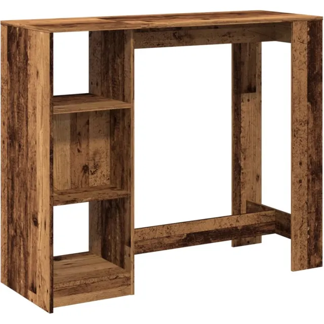 vidaXL Bartafel - met - schap - 124x46x103,5 - cm - bewerkt - hout - oud - houtkleurig oud hout