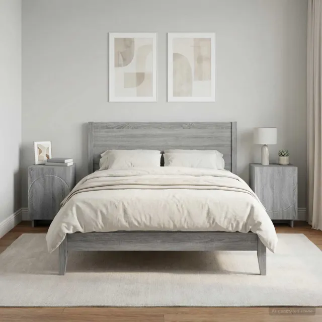vidaXL Nachtkastje 2 st Grijs Sonoma 33,5 x 34,5 x 50 cm Bewerkt hout