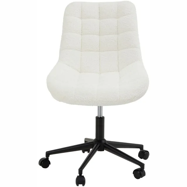 IDIMEX Draaistoel TASK met bouclé-stofbekleding - wit