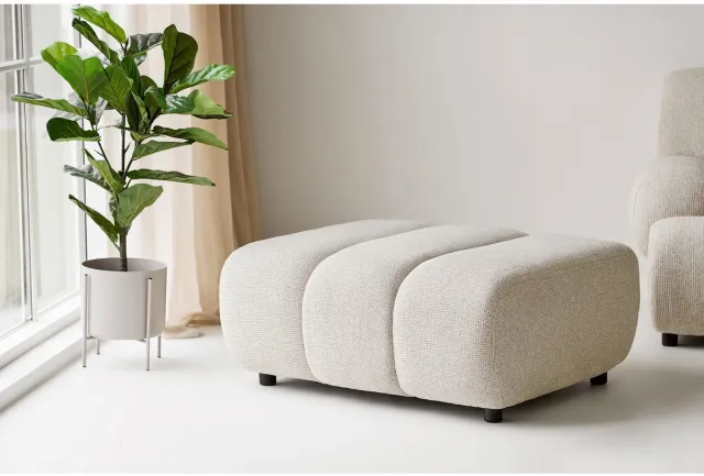 House Nordic Poef Taza - Zand - 95x90x45cm