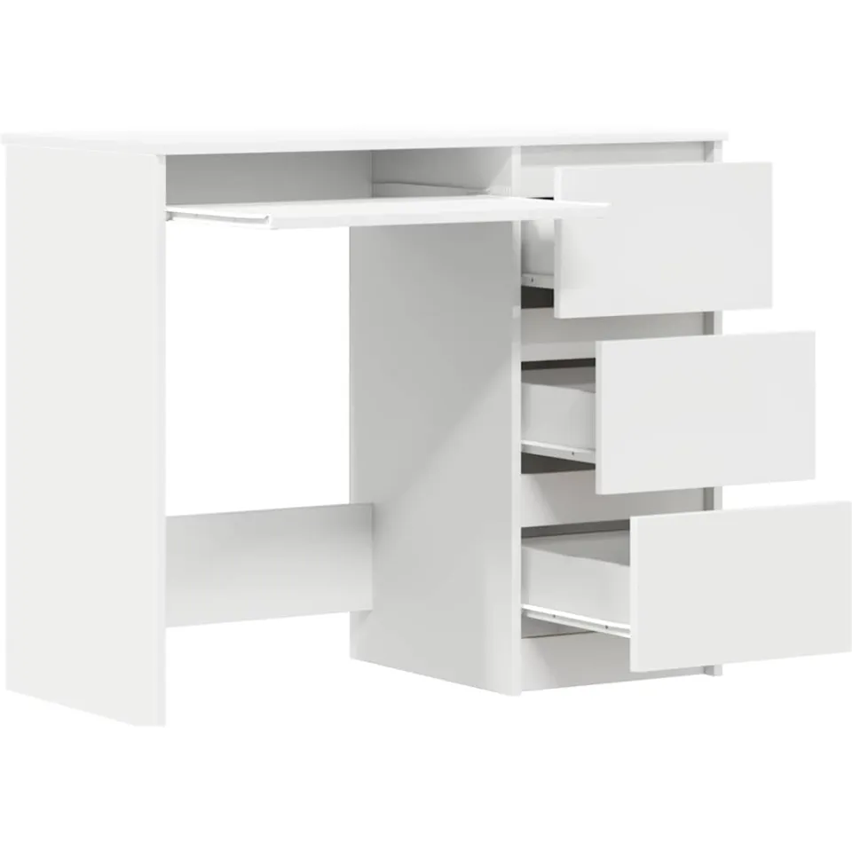vidaXL Bureau 90x45x76 cm bewerkt hout wit, foto 4