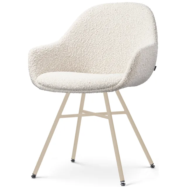 Nolon Noa-Mae eetkamerstoel bouclé beige - beige onderstel