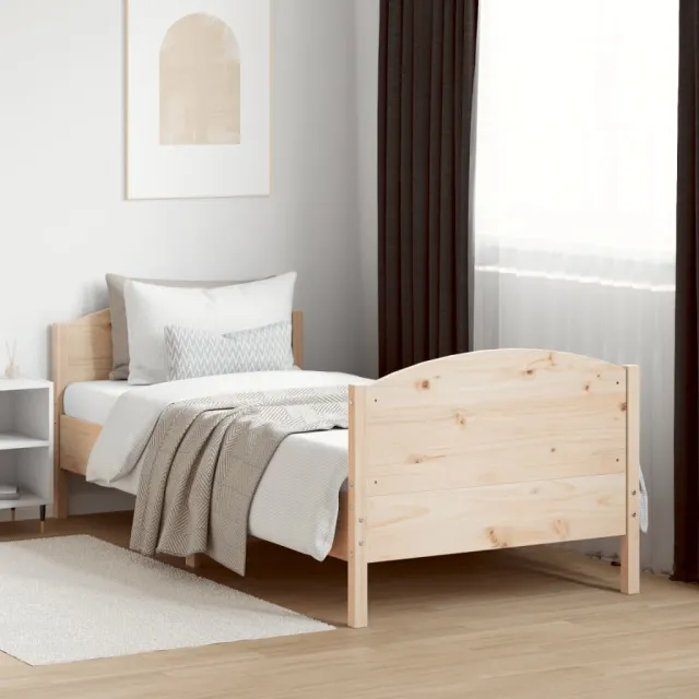 vidaXL Bedframe zonder matras massief grenenhout 90x190 cm bruin