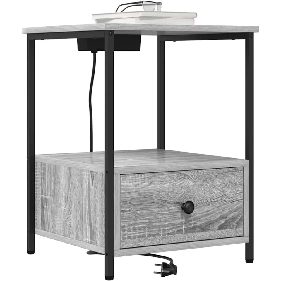 vidaXL Nachtkastje 2 st Grijs Sonoma 42 x 41 x 56 cm Bewerkt hout
