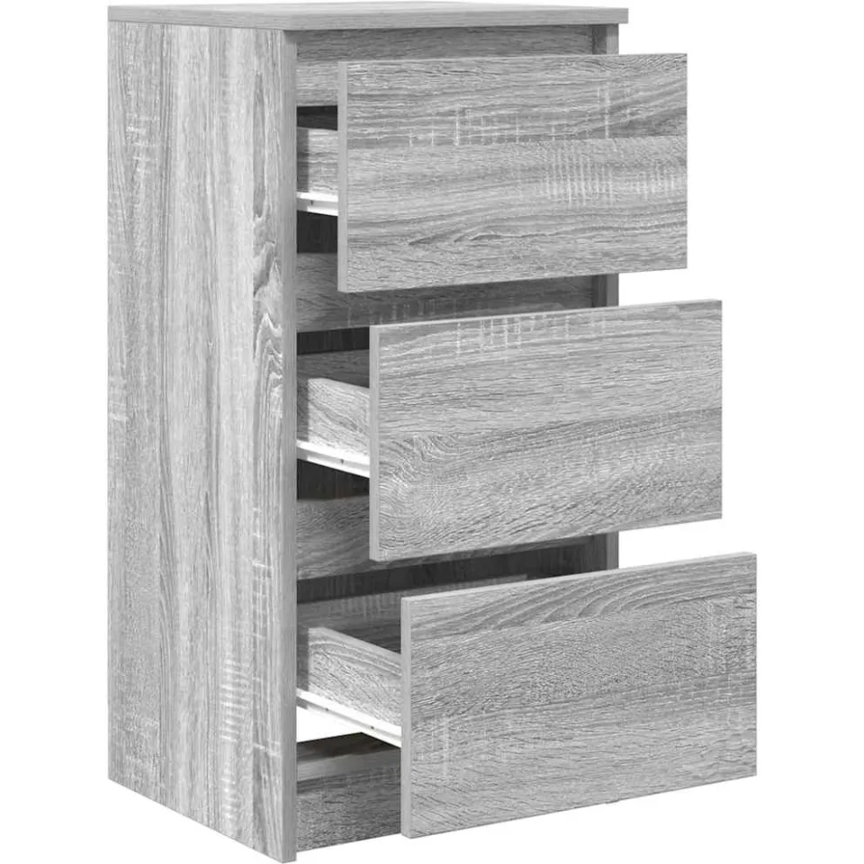 vidaXL Dressoir 37,5x35x76 cm bewerkt hout grijs sonoma eikenkleurig, foto 4