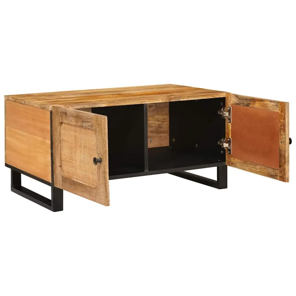 vidaXL Salontafel Naturel 80 x 50 x 40 cm Massief Mango Hout, foto 2