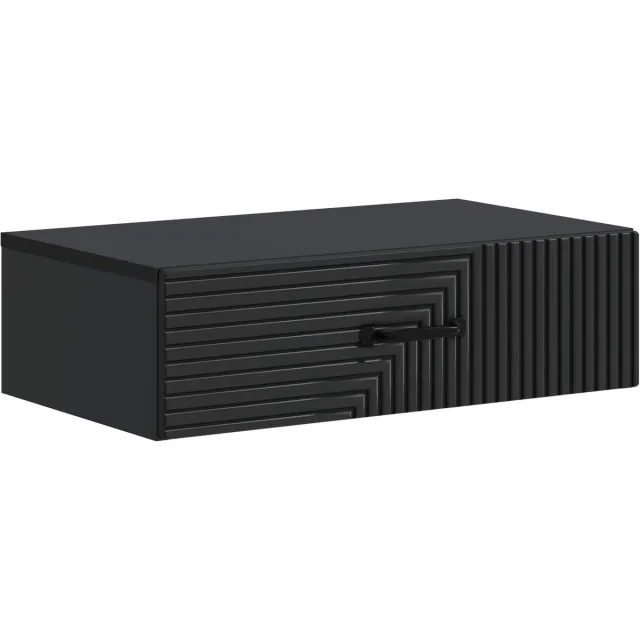vidaXL Wandgemonteerde - Zijtafel - 59 - x - 34,5 - x - 17 - cm - Bewerkt - hout - Zwart