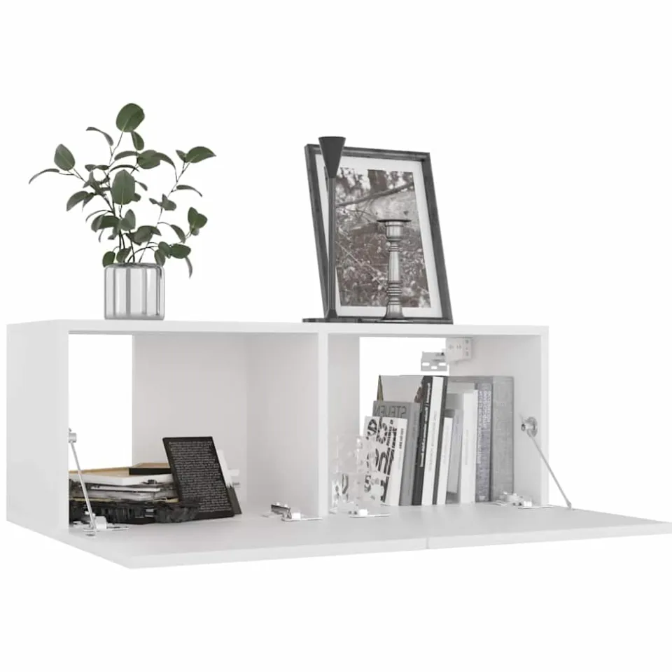 vidaXL 8-delige Tv-meubelset bewerkt hout wit, foto 4