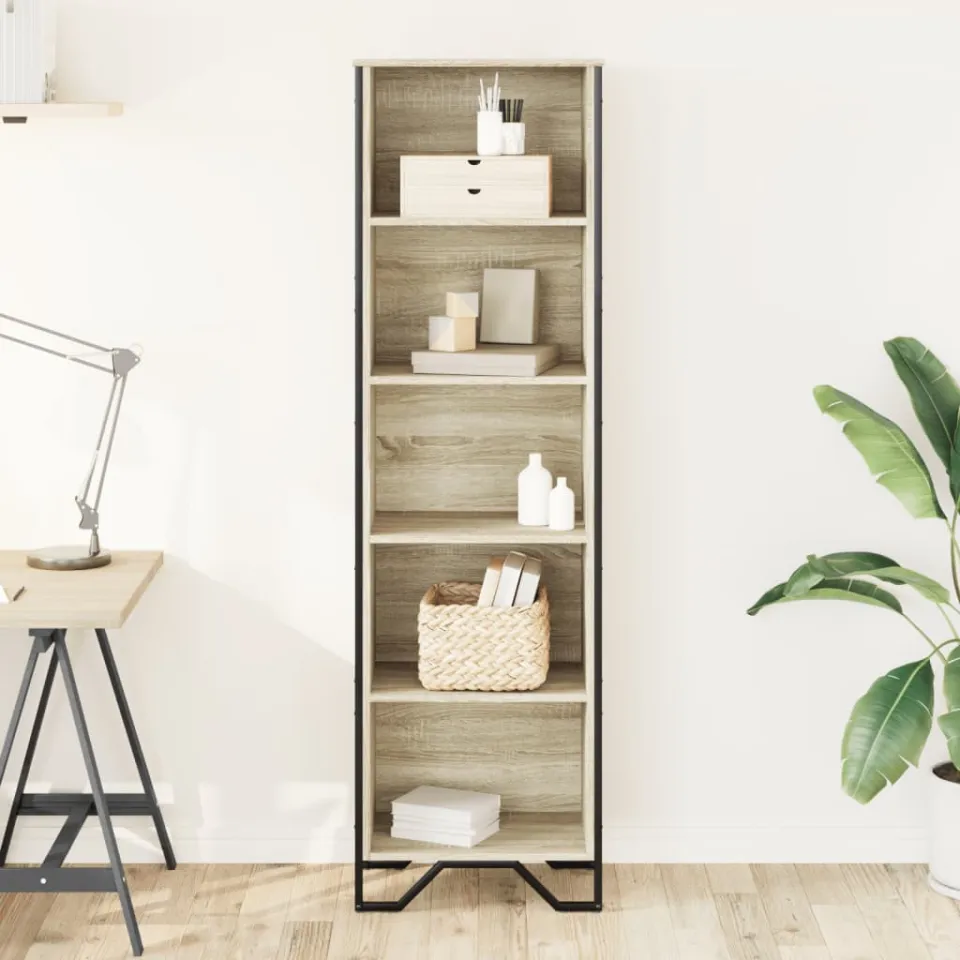 vidaXL Boekenkast 50x31x169 cm bewerkt hout sonoma eikenkleurig, foto 2