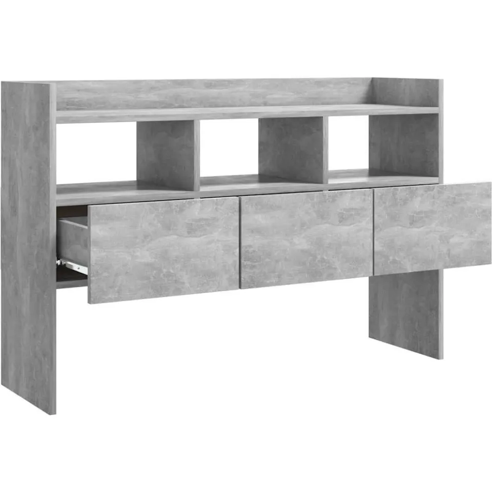 vidaXL Dressoir 105x30x70 cm bewerkt hout betongrijs grijs, foto 4
