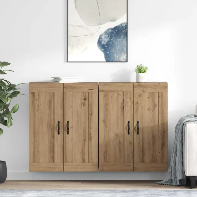 vidaXL Wandkast 2 st Artisan Eiken 69,5 x 34 x 90 cm Bewerkt hout Bruin