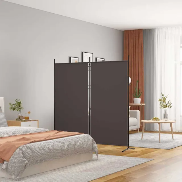 vidaXL Kamerscherm met 2 panelen 175x180 cm stof bruin, foto 2