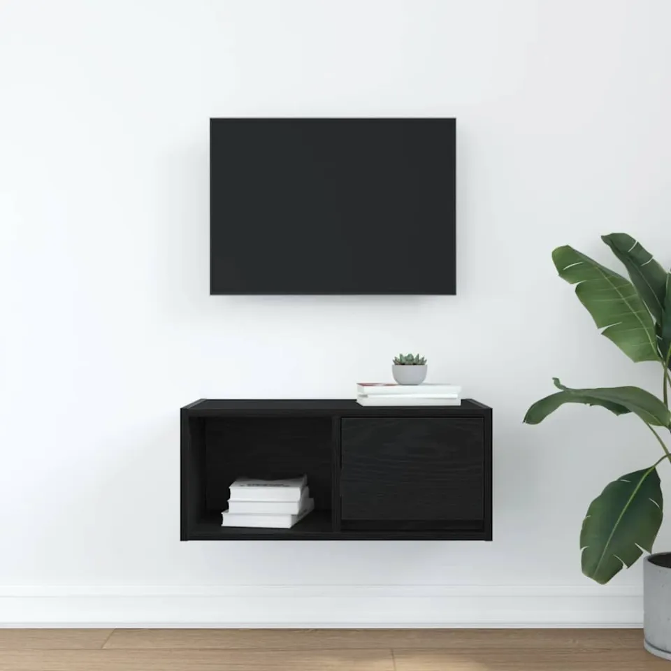 vidaXL TV-meubel 60x31x25,5 cm spaanplaat zwart eikenkleurig, foto 3