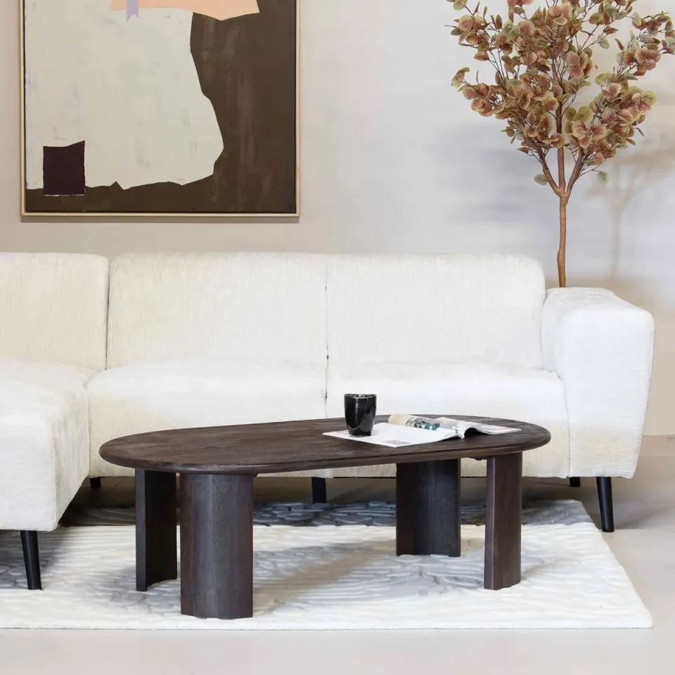 Giga Meubel Salontafel Maikel - Ovaal - Mangohout - 120cm, foto 2