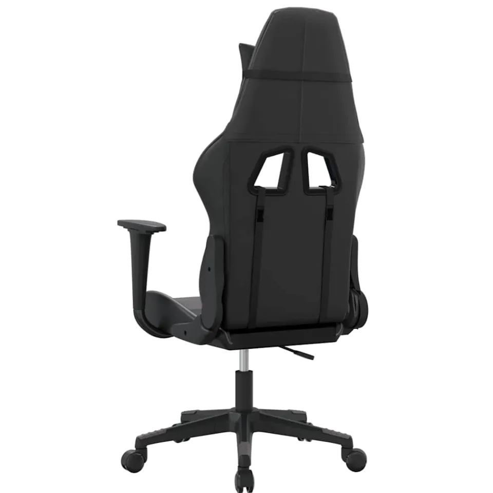 vidaXL Gamestoel kunstleer zwart en grijs, foto 4