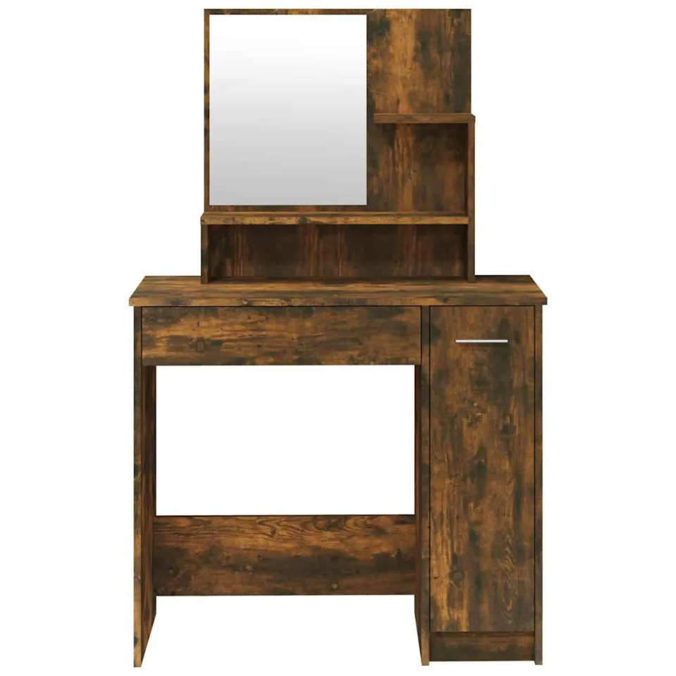 vidaXL Kaptafelset 86,5x35x136 cm gerookt eiken, foto 4