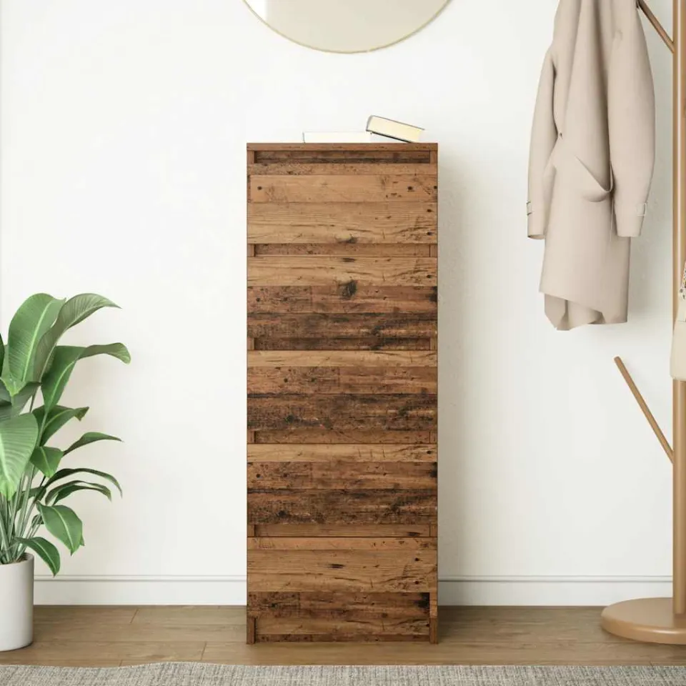 vidaXL Dressoir met lades 37,5x35x99 cm bewerkt hout oud hout bruin, foto 3