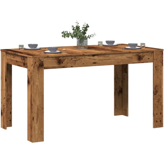 vidaXL Eettafel 140x74,5x76 cm bewerkt hout oud houtkleurig Bruin