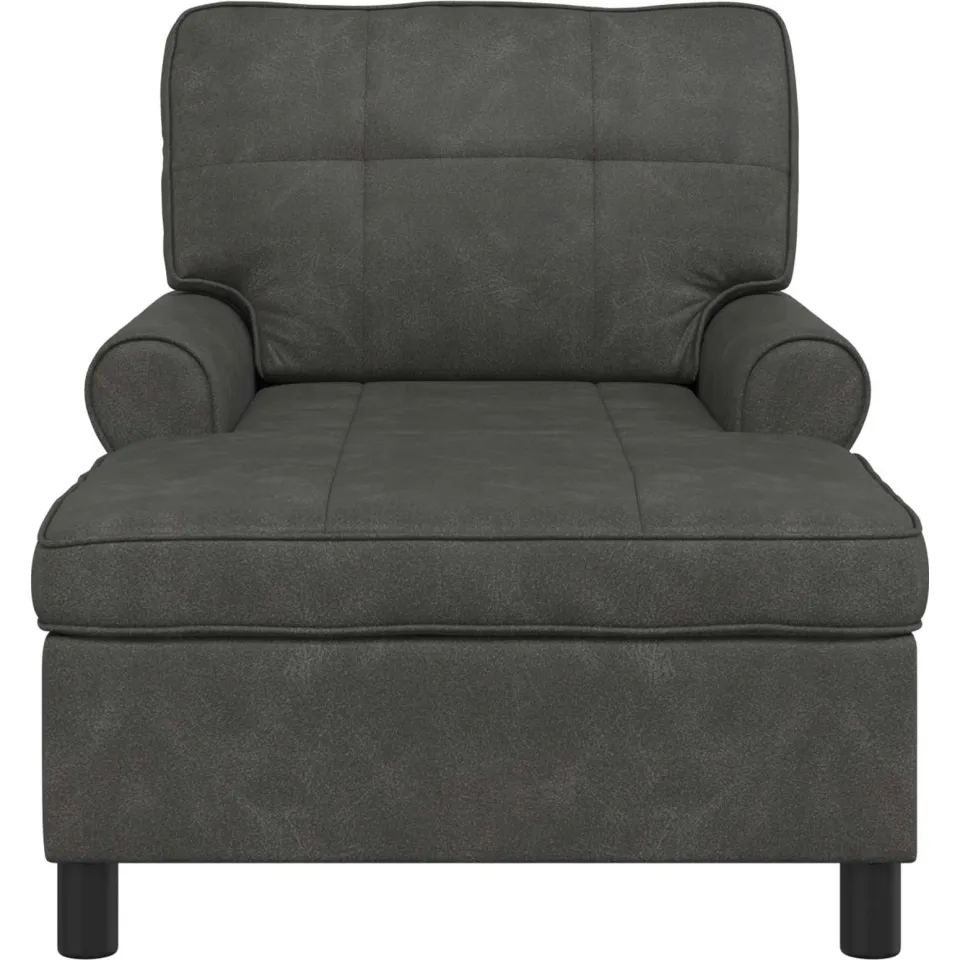 vidaXL Chaise Lounge Zwart Nep Leer 91 x 157 x 91 cm