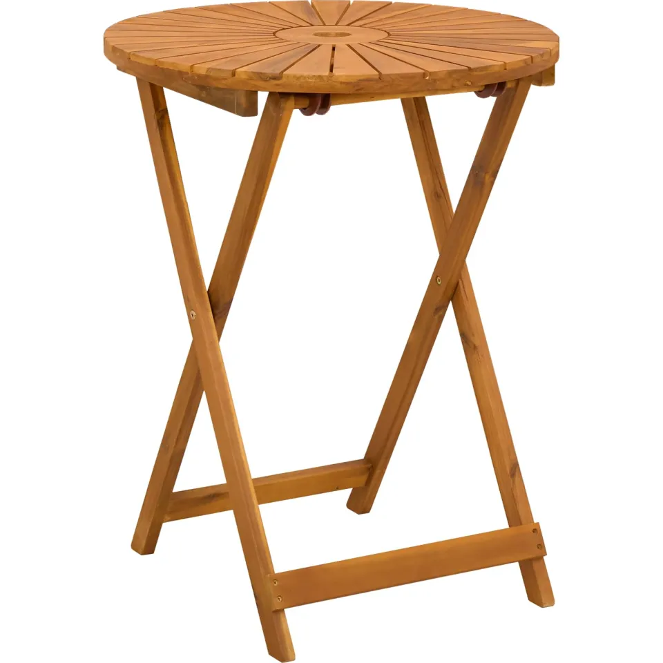 vidaXL Vouw Tuin Tafel Naturel Ø60 x 75 cm Massief Acaciahout, foto 3