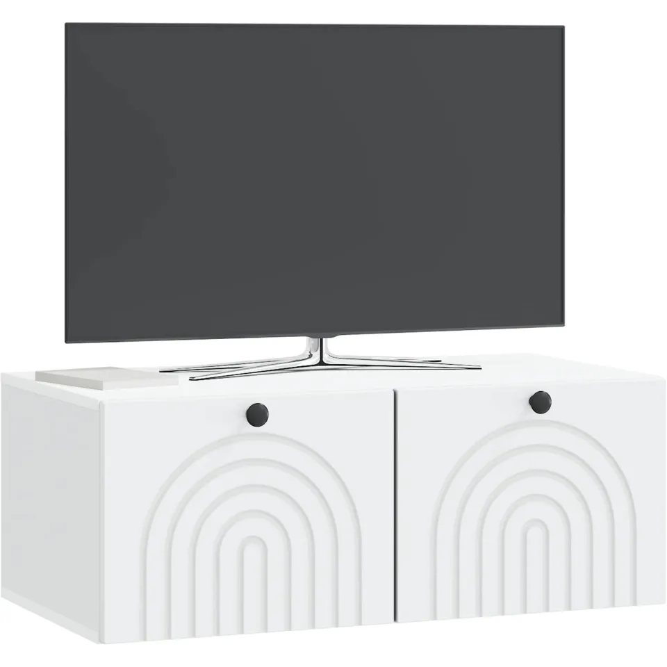 vidaXL Wandbeugel TV-kast Wit 78,5 x 41 x 30 cm Bewerkt hout, foto 2