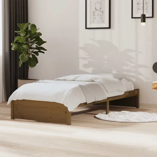 vidaXL Bedframe massief hout honingbruin 90x190 cm