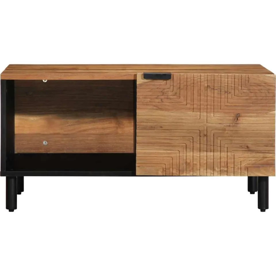 vidaXL Salontafel 80x50x40 cm Massief Acaciahout bruin, foto 3