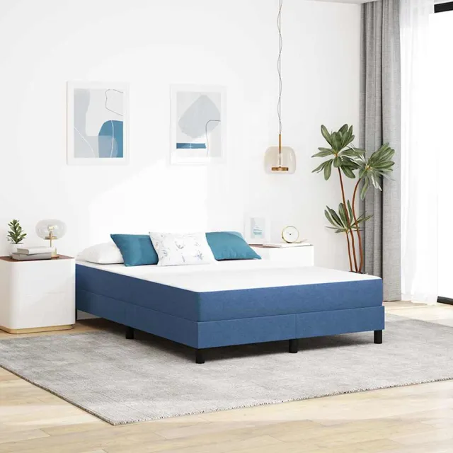 vidaXL Bedmatras met matras Blauw 160 x 200 cm Stof
