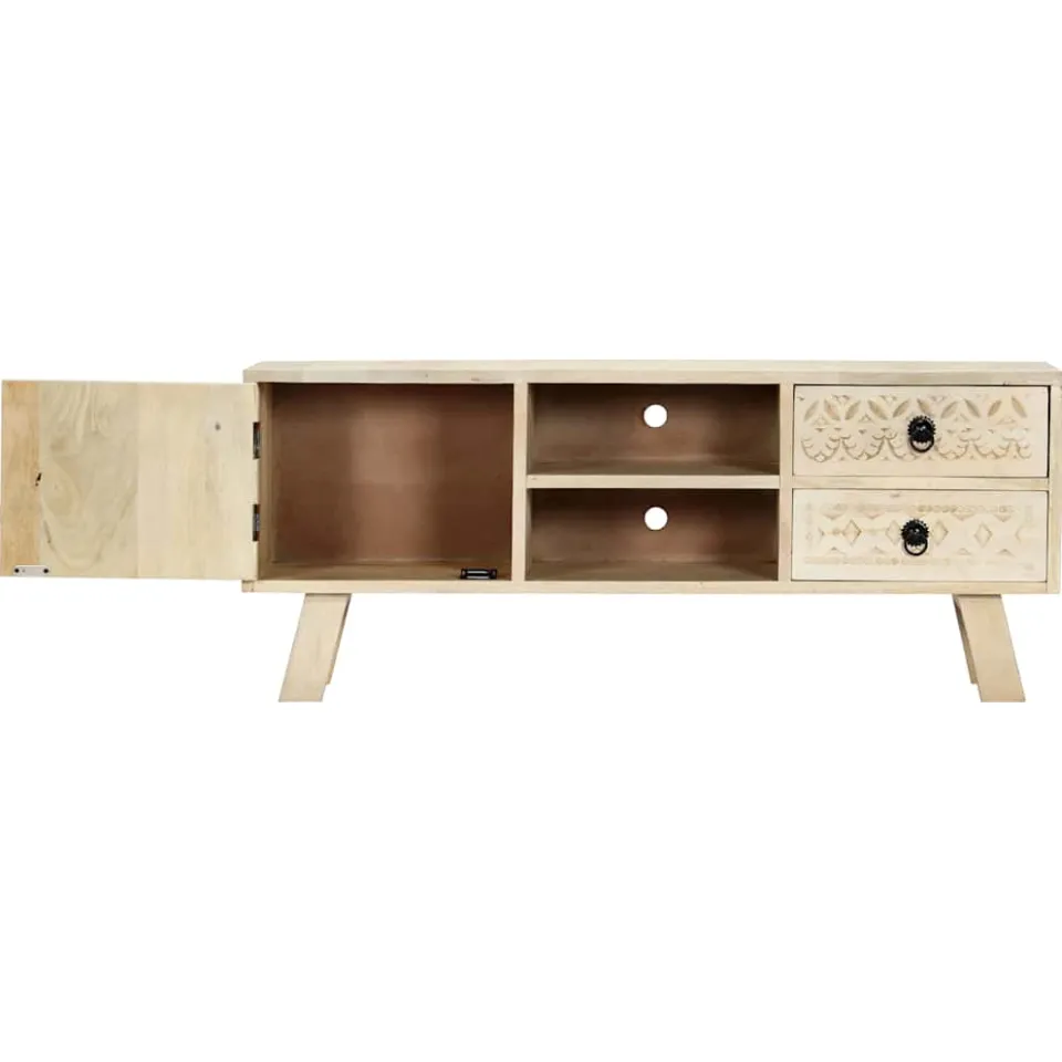 vidaXL Tv-meubel 110x30x44 cm massief mangohout beige, foto 4