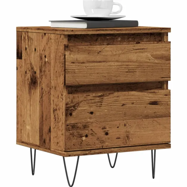 vidaXL Nachtkastje 40x35x50 cm bewerkt hout oud houtkleurig Bruin