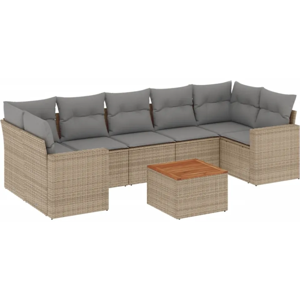 vidaXL Patio Sofa Set 7-zits Mix Beige en Lichtgrijs, foto 3