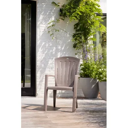Jardin Tuinstoel Santorini Kunststof Cappuccino taupe, foto 2