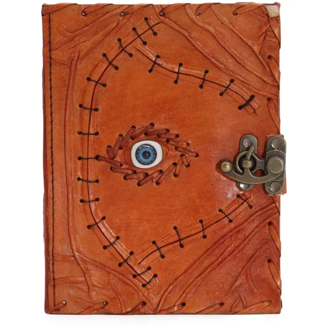 Ancient Wisdom Light Brown Tan Book - Evil Eye Decor - 160 Deckle Edges Pages - 20x15cm multicolor